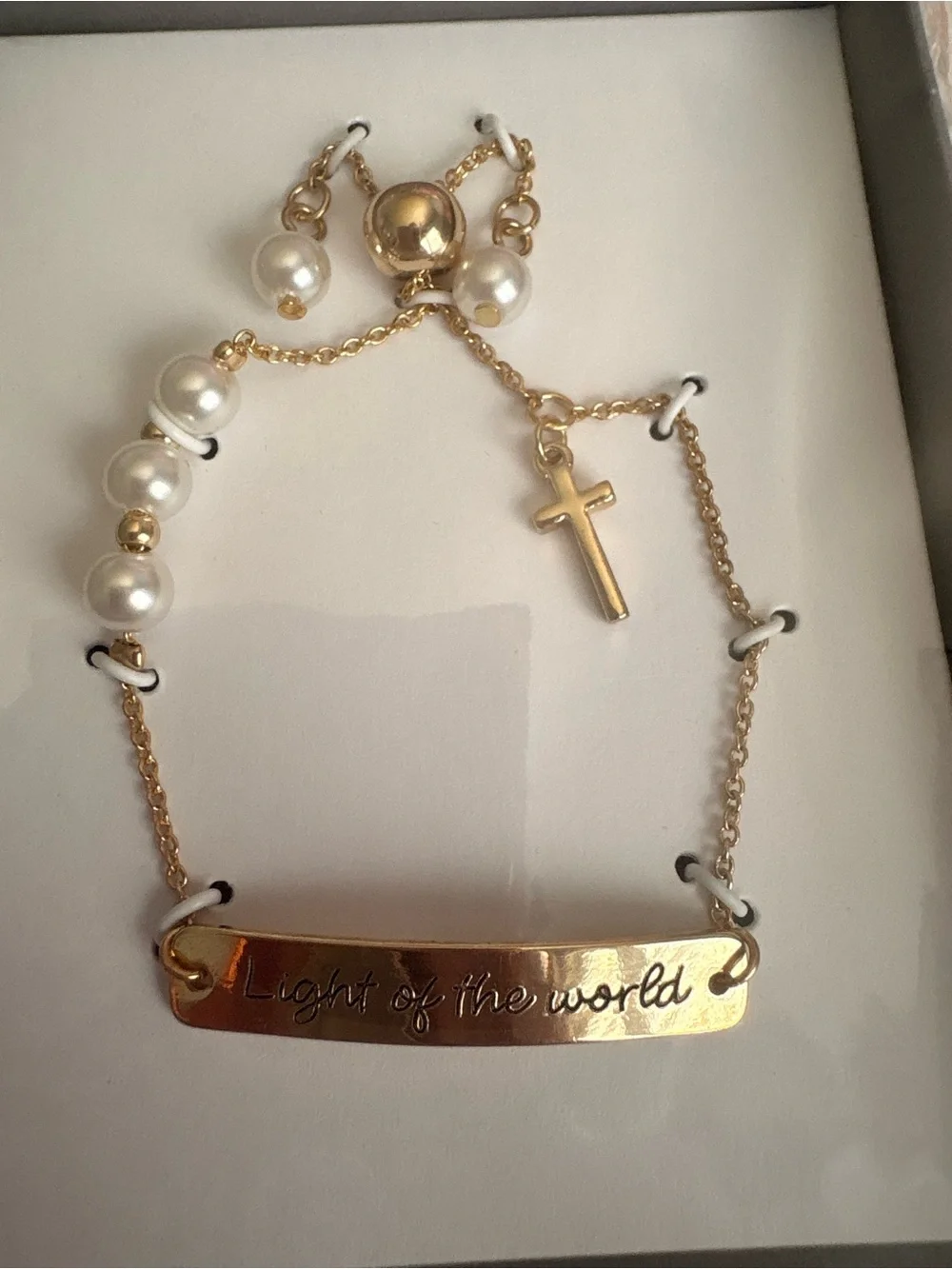 Hallmark Gold-tone Scripture Bracelet with Pearl Accents